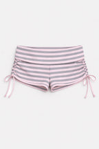 BLAIR FOLD OVER SHORTS IN SOFT PINK STRIPES