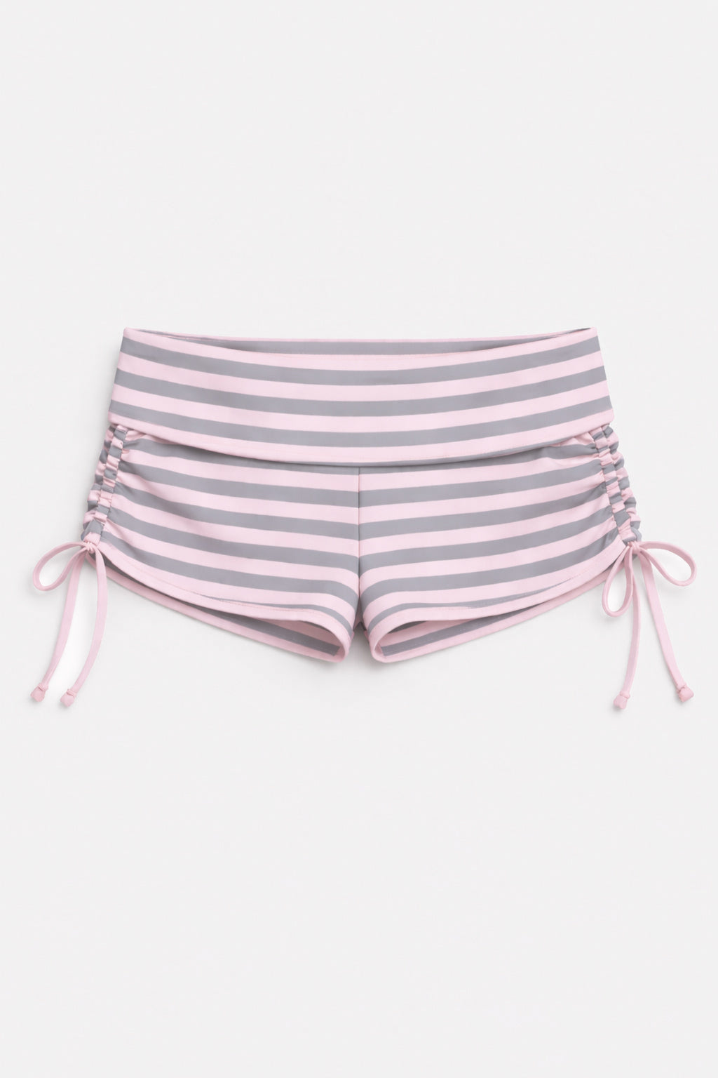 BLAIR FOLD OVER SHORTS IN SOFT PINK STRIPES