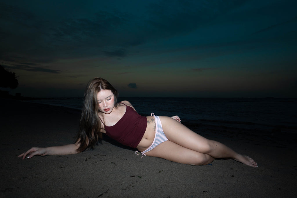 MAISIE BIKINI BOTTOM IN SOFT PINK STRIPES