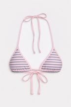 ISLA BIKINI TOP IN SOFT PINK STRIPES
