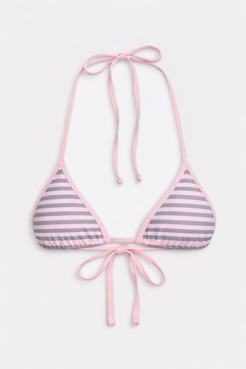 ISLA BIKINI TOP IN SOFT PINK STRIPES